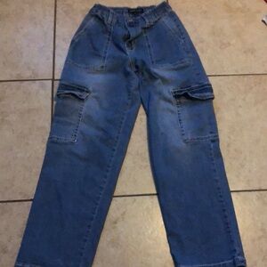 Almost Famous Blue Relaxed Jeans with Elastic Waistband